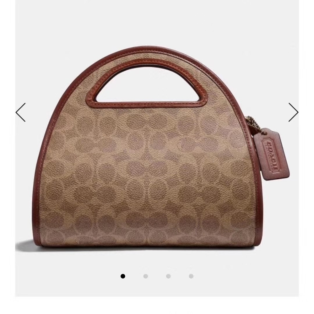 Coach Zip Dome Handle Bag in Tan and Brown